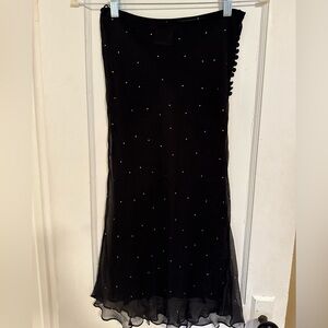 Dior Black Maxi skirt with Subtle Embellishments